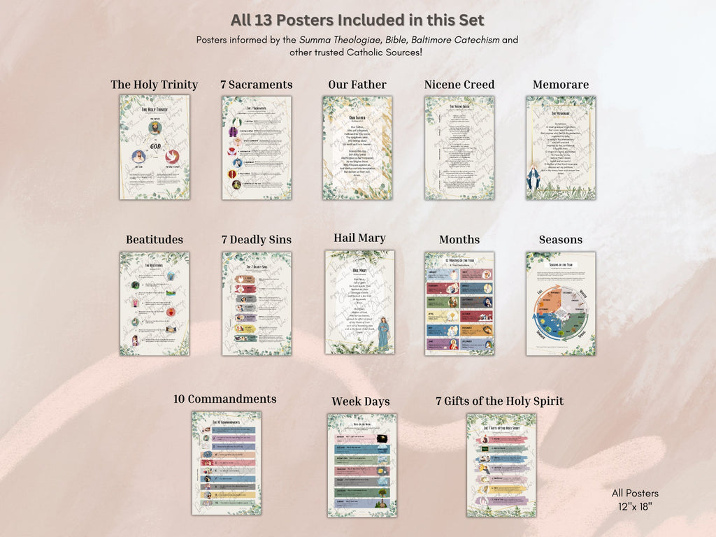 DIGITAL DOWNLOAD:  13 Catholic Educational Posters Bundle