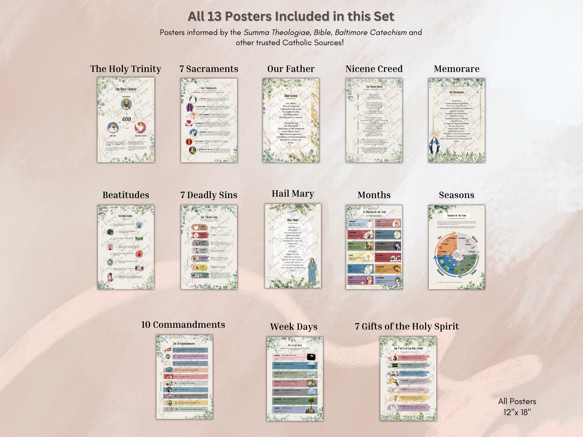 DIGITAL DOWNLOAD: 14 Catholic Educational Posters Bundle