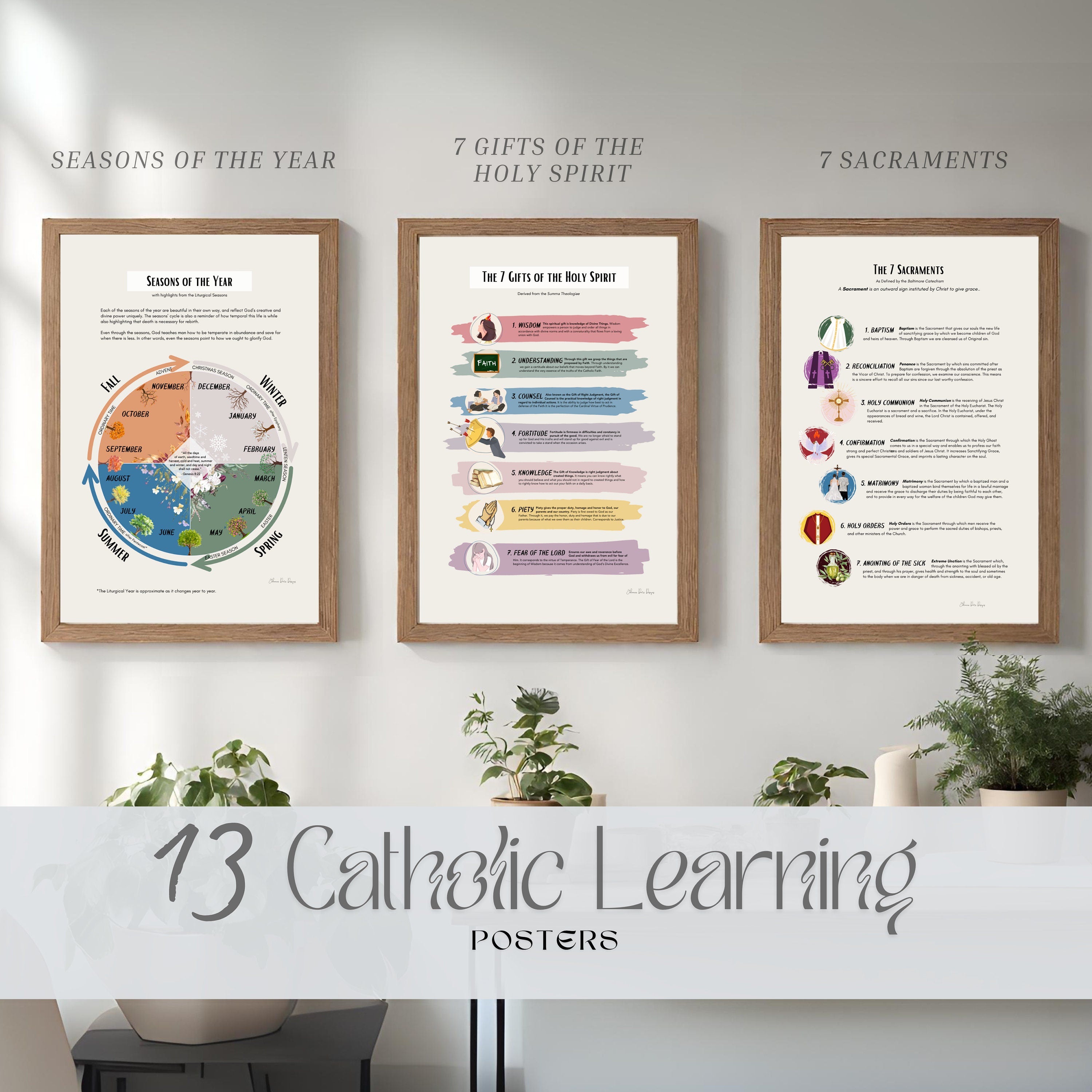 DIGITAL DOWNLOAD:  13 Catholic Educational Posters Bundle