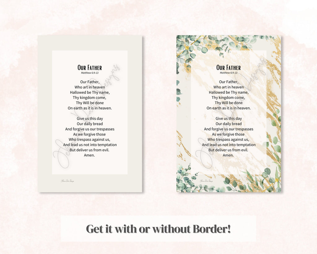 shows difference between the leaf border and no border